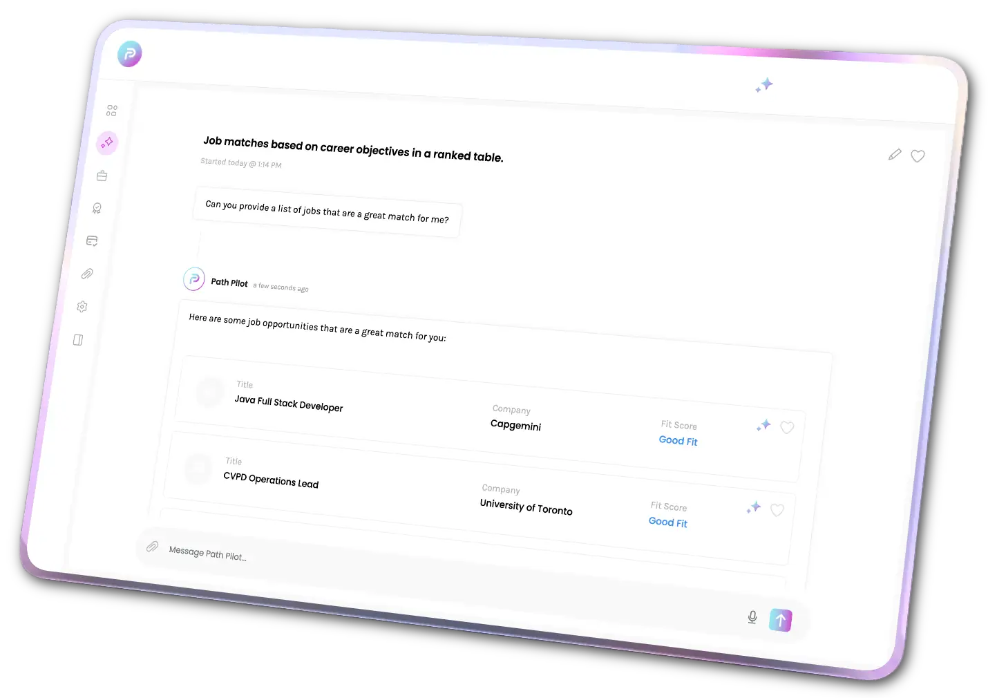 AI Job Matching interface preview